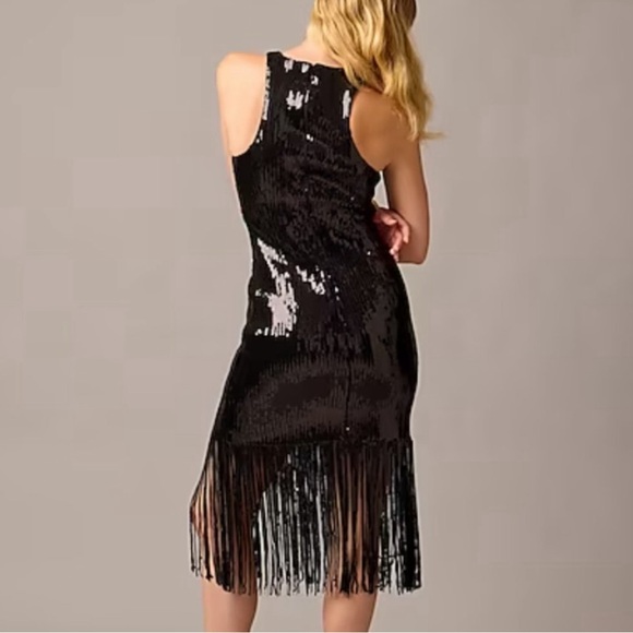 J.Crew Collection fringe-trim sheath dress in sequin (NWT) - Picture 1 of 3